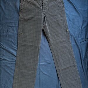 Elegant Gray Plaid Women's Trousers